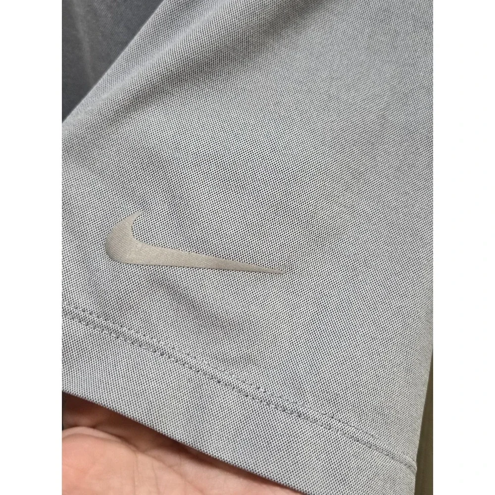 Nike Golf Polo Shirt‎ Mens 2XL Gray Solid Dri-FIT Standard Fit Short Sleeve